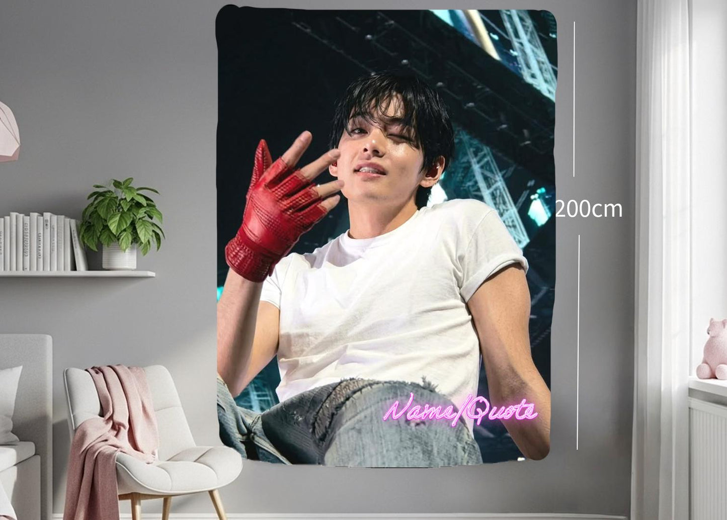 Taehyung Hanging Tapestry | Bantan Boys | Personalized Wall Art | Polyester Fabric | Ship Flag Banner