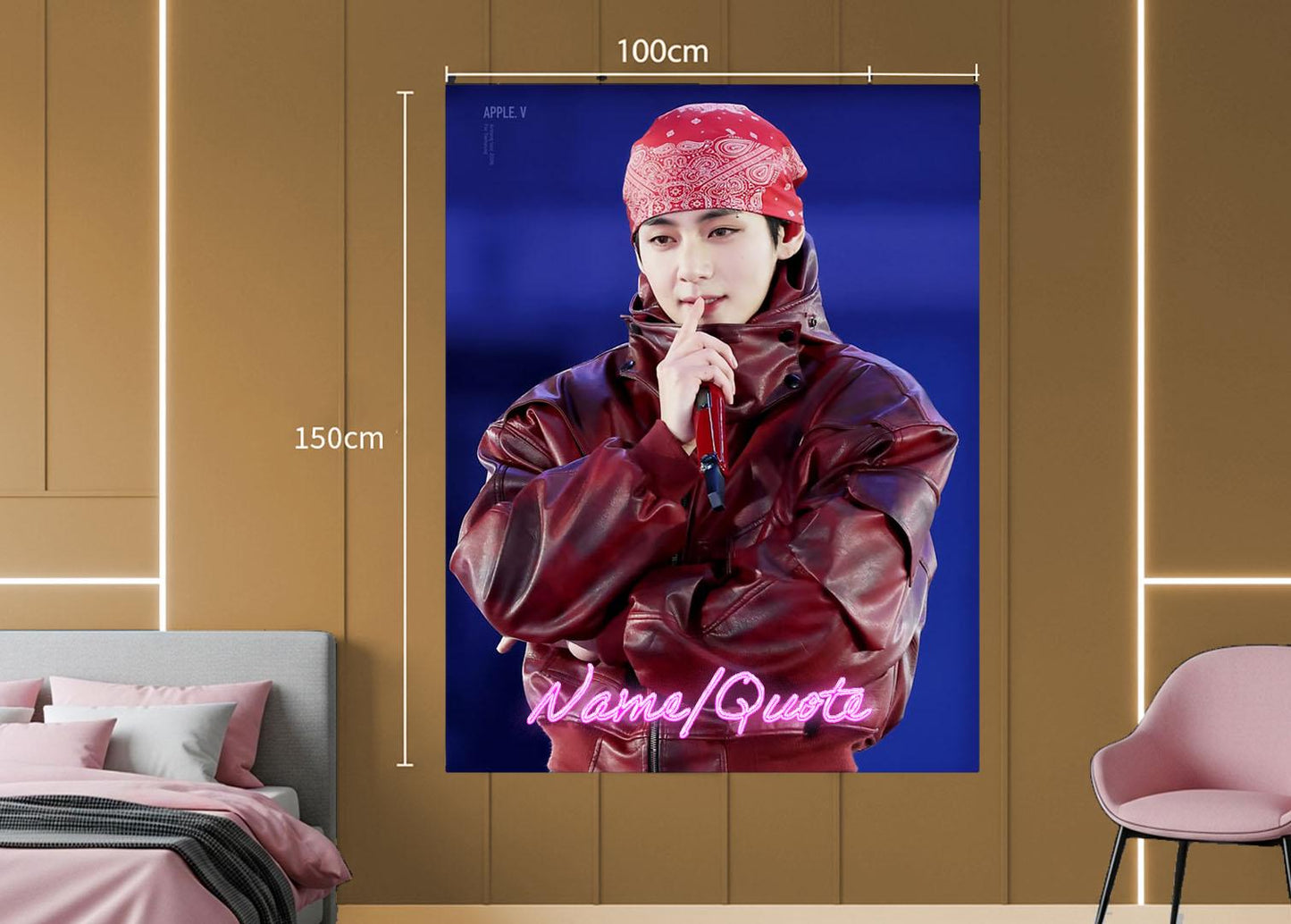 Taehyung Hanging Tapestry | Bantan Boys | Personalized Wall Art | Polyester Fabric | Ship Flag Banner