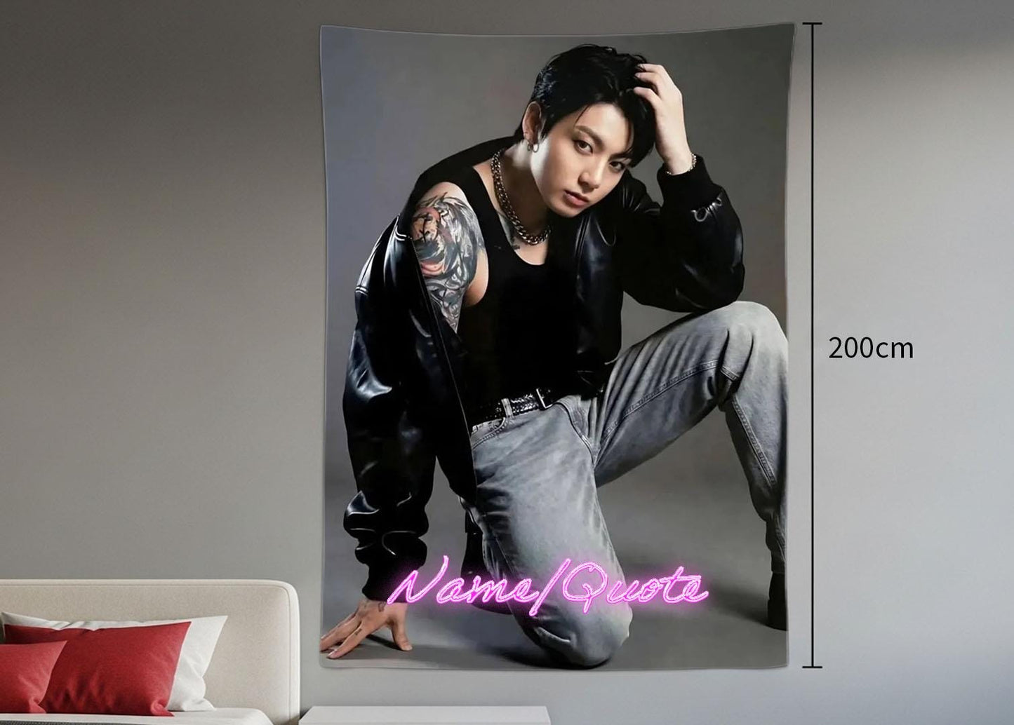 Jungkook Hanging Tapestry | Bantan Boys | Personalized Wall Art | Polyester Fabric | Ship Flag Banner