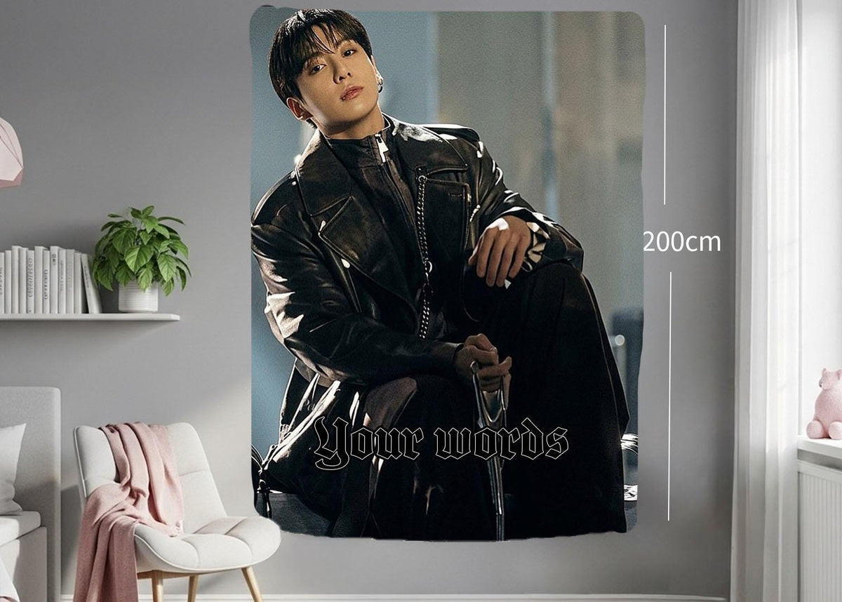 Jungkook Hanging Tapestry | Bantan Boys | Personalized Wall Art | Polyester Fabric | Ship Flag Banner