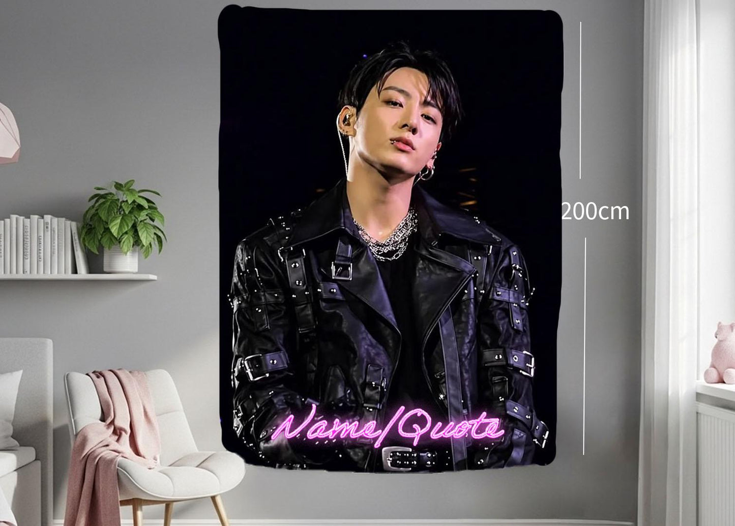 Jungkook Hanging Tapestry | Bantan Boys | Personalized Wall Art | Polyester Fabric | Ship Flag Banner