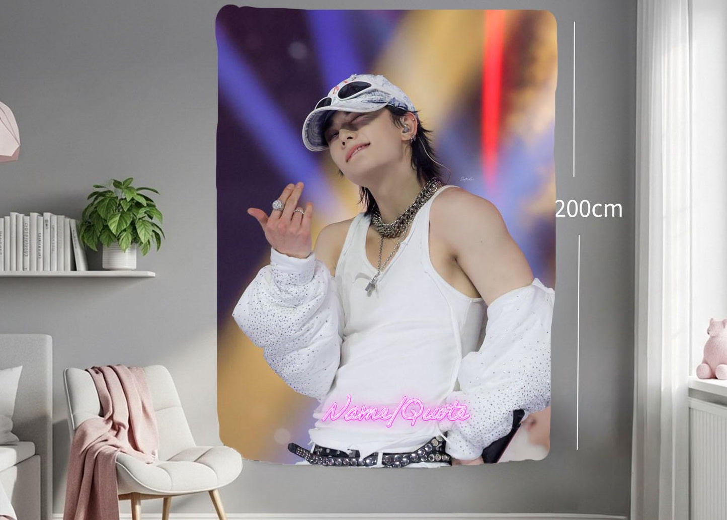 Hyunjin Hanging Tapestry | Stray Kids | Personalized Wall Art | Polyester Fabric | Ship Flag Banner