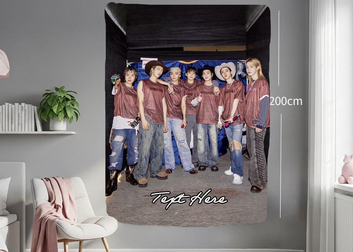 Bangtan Hanging Tapestry | Bantan Boys | Personalized Wall Art | Polyester Fabric | Ship Flag Banner