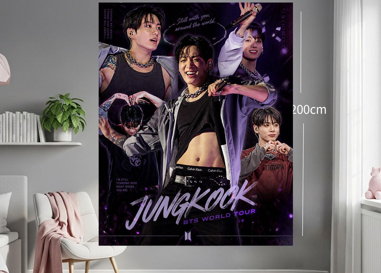 Jungkook Hanging Tapestry | Bantan Boys | Personalized Wall Art | Polyester Fabric | Ship Flag Banner