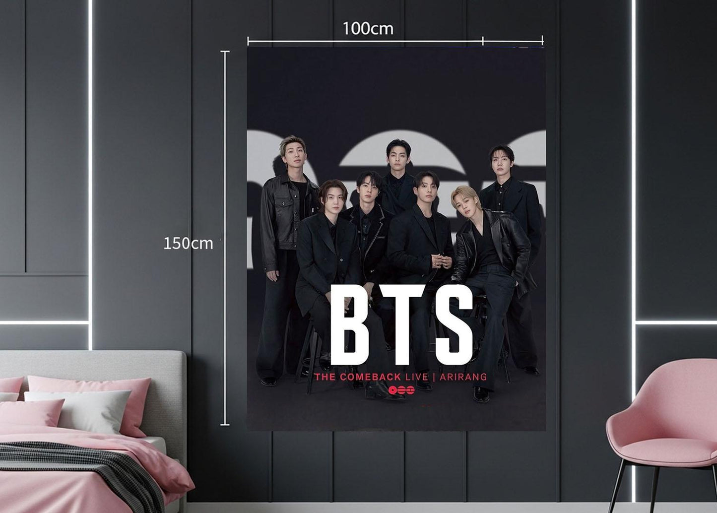 Bangtan Hanging Tapestry | Bantan Boys | Personalized Wall Art | Polyester Fabric | Ship Flag Banner