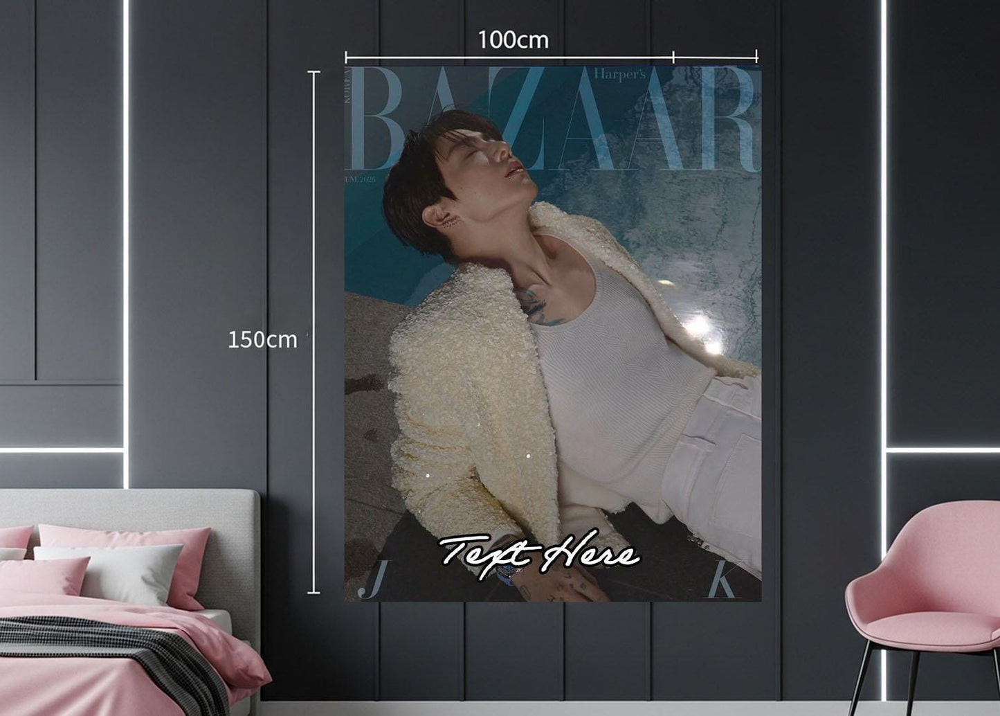 Jungkook Hanging Tapestry | Bantan Boys | Personalized Wall Art | Polyester Fabric | Ship Flag Banner