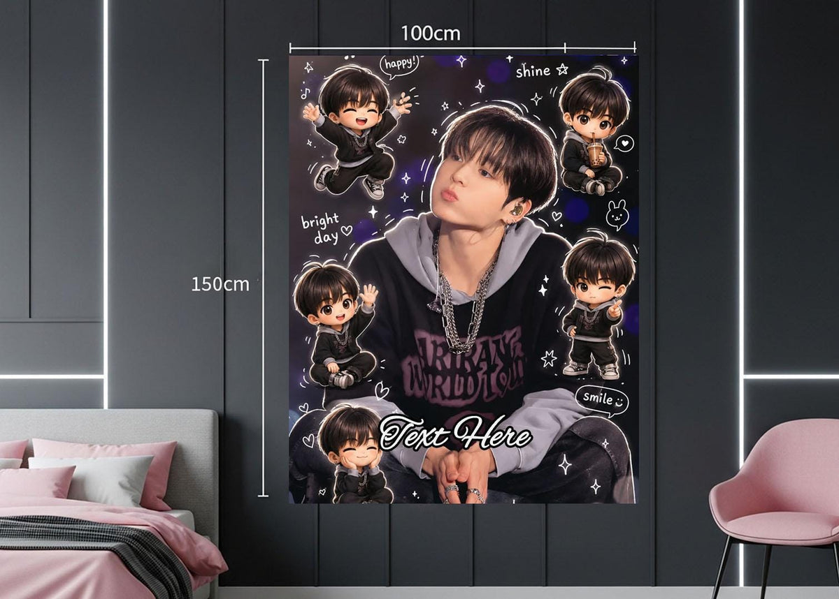 Jungkook Hanging Tapestry | Bantan Boys | Personalized Wall Art | Polyester Fabric | Ship Flag Banner