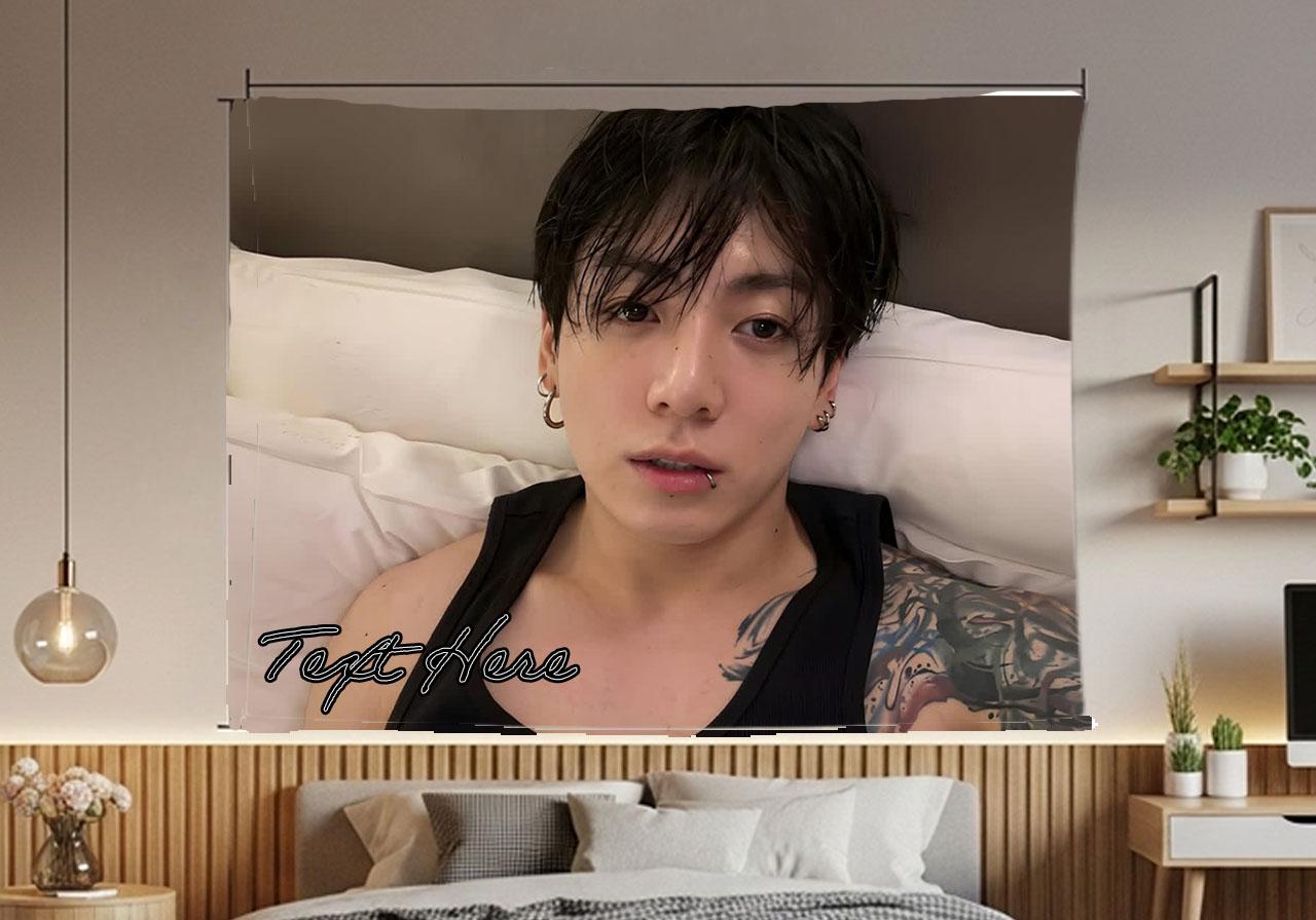 Jungkook Hanging Tapestry | Bantan Boys | Personalized Wall Art | Polyester Fabric | Ship Flag Banner