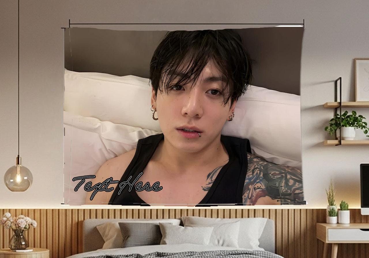 Jungkook Hanging Tapestry | Bantan Boys | Personalized Wall Art | Polyester Fabric | Ship Flag Banner