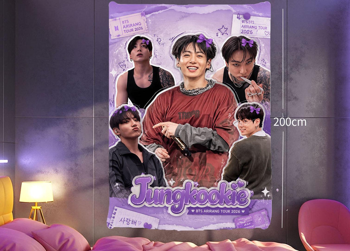Jungkook Hanging Tapestry | Bantan Boys | Personalized Wall Art | Polyester Fabric | Ship Flag Banner