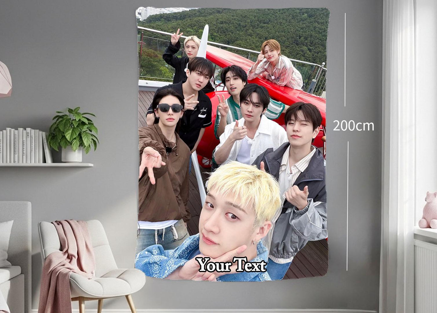 Stray Kids Hanging Tapestry | Run It | Personalized Wall Art | Polyester Fabric | Ship Flag Banner