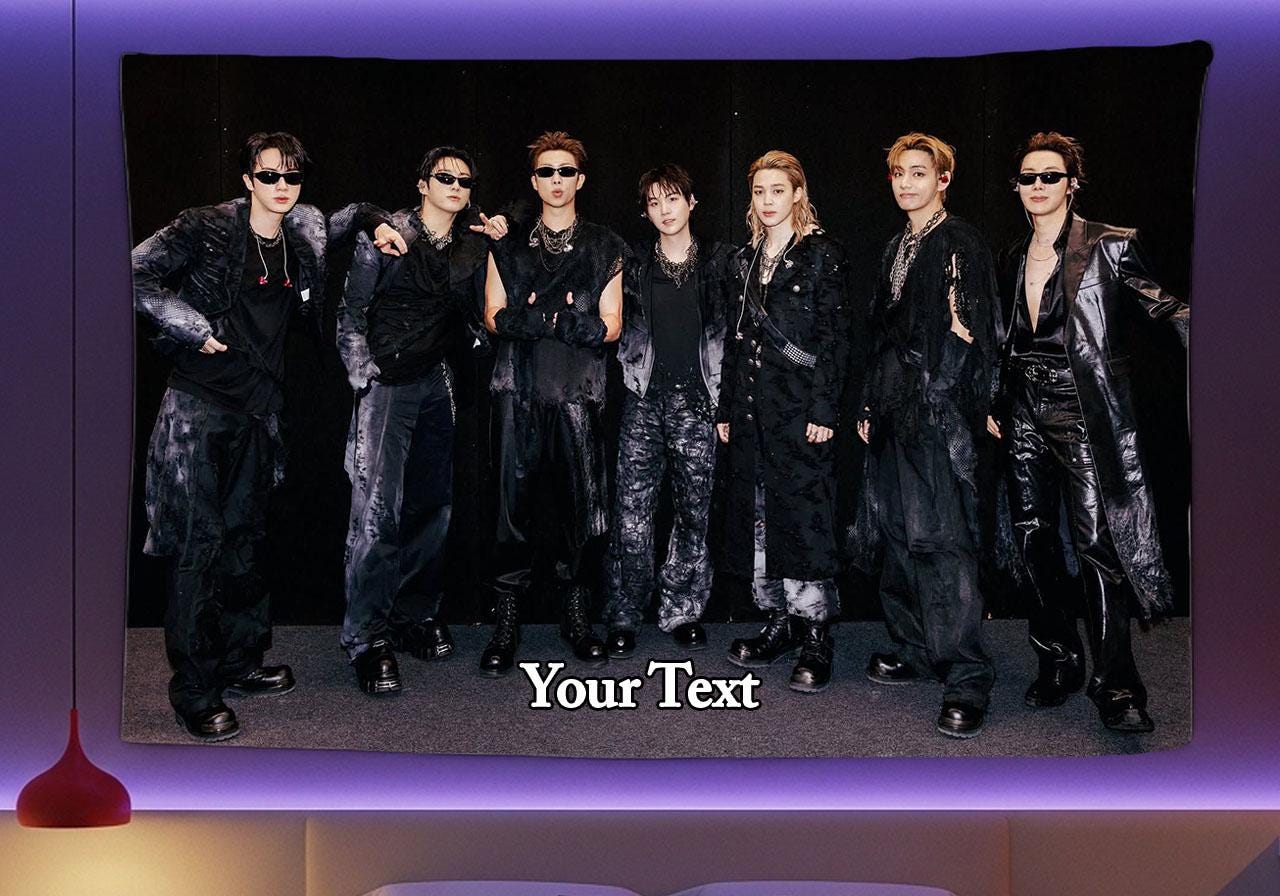 Bangtan Hanging Tapestry | BTS | Personalized Wall Art | Polyester Fabric | Ship Flag Banner