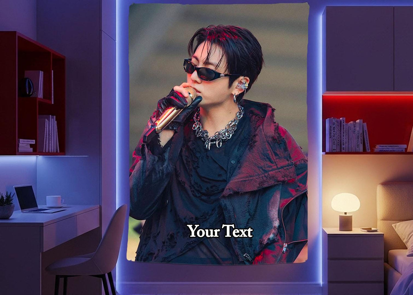 Jungkook Hanging Tapestry | Bantan Boys | Personalized Wall Art | Polyester Fabric | Ship Flag Banner