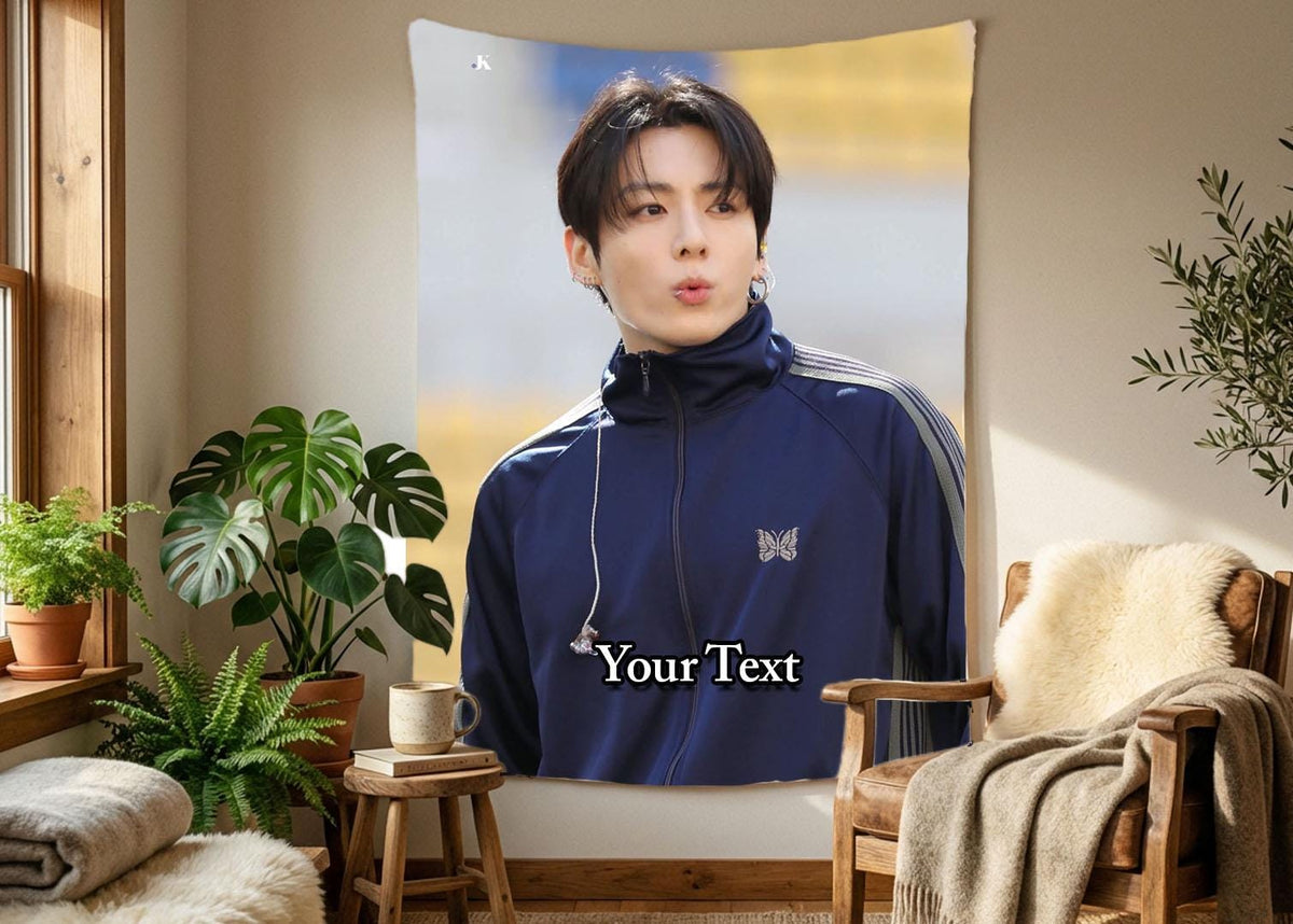 Jungkook Hanging Tapestry | Bantan Boys | Personalized Wall Art | Polyester Fabric | Ship Flag Banner