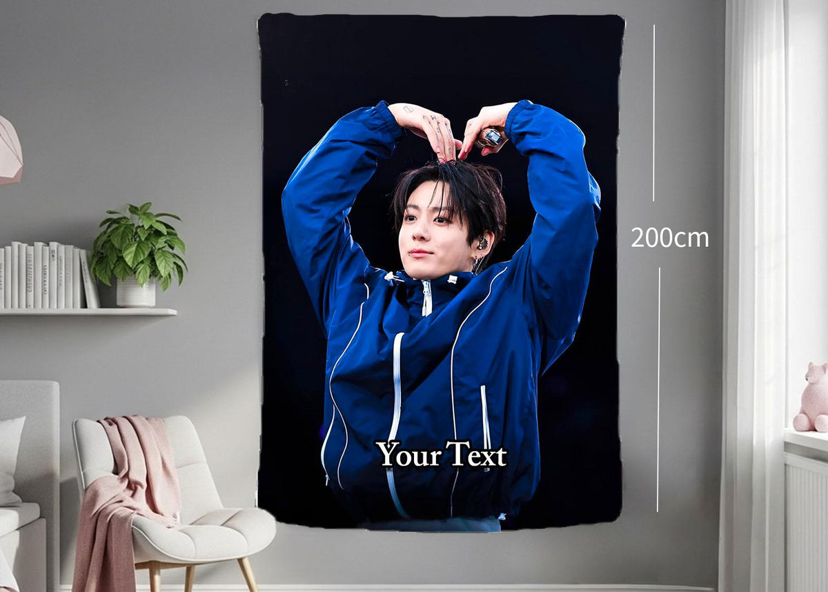 Jungkook Hanging Tapestry | Bantan Boys | Personalized Wall Art | Polyester Fabric | Ship Flag Banner