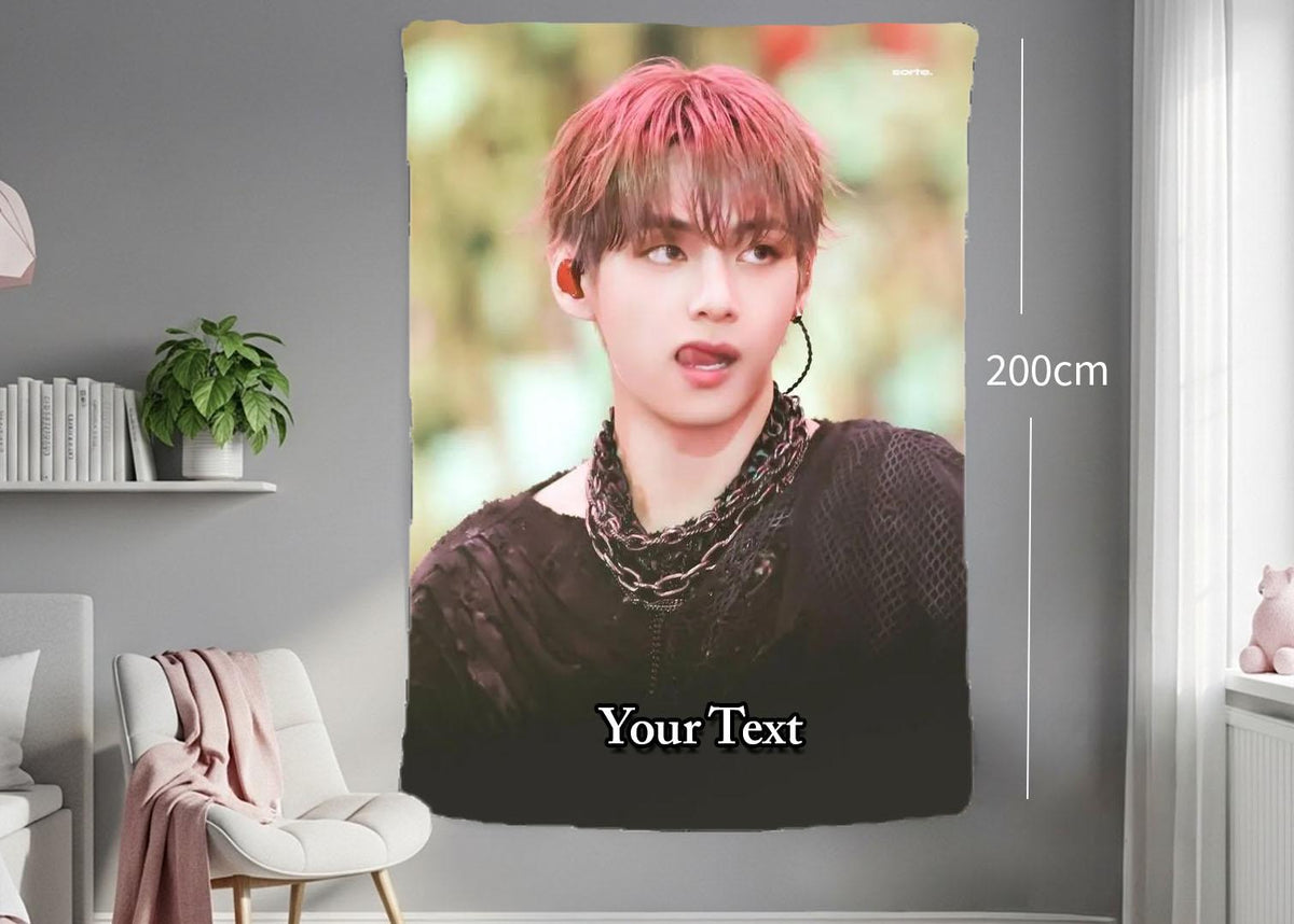 Taehyung Hanging Tapestry | Bantan Boys | Personalized Wall Art | Polyester Fabric | Ship Flag Banner