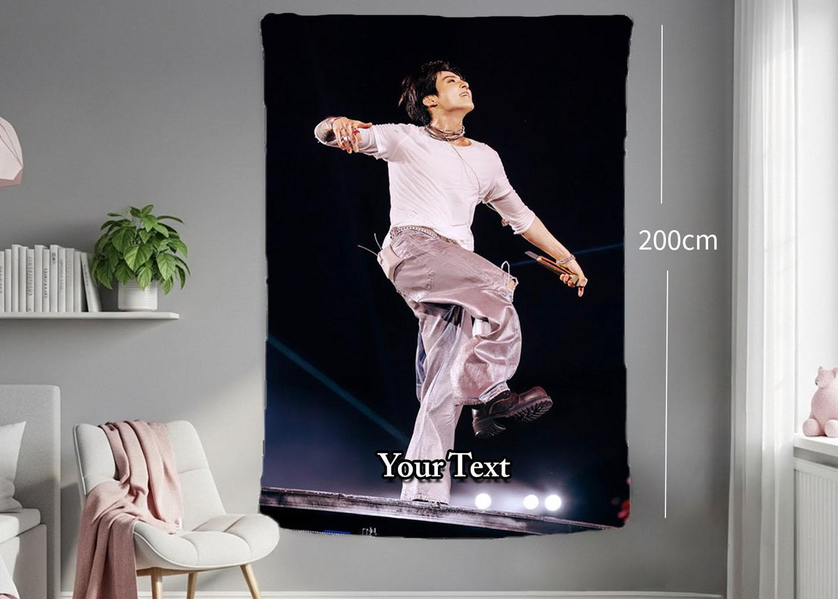 Jungkook Hanging Tapestry | Bantan Boys | Personalized Wall Art | Polyester Fabric | Ship Flag Banner
