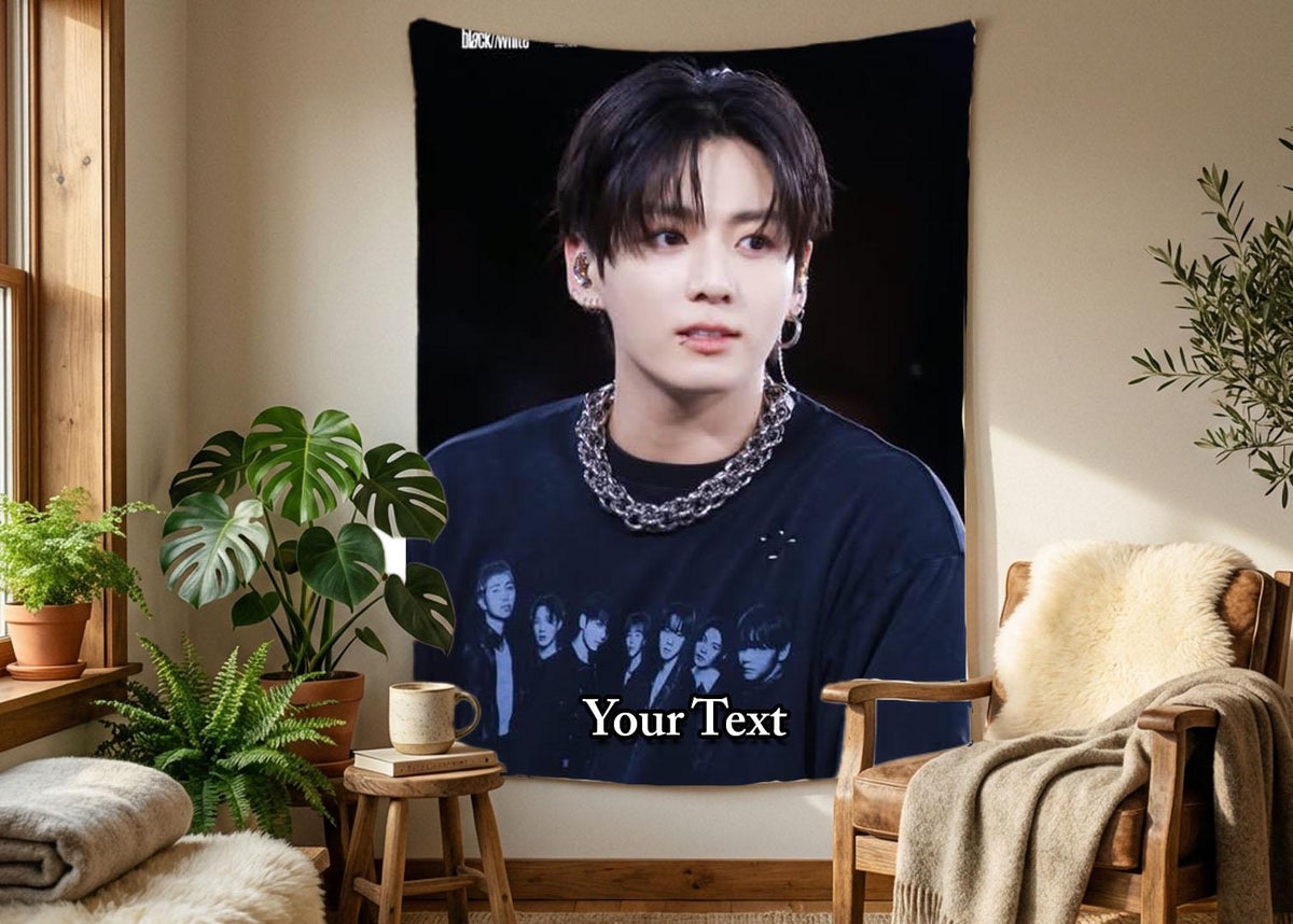 Jungkook Hanging Tapestry | Bantan Boys | Personalized Wall Art | Polyester Fabric | Ship Flag Banner