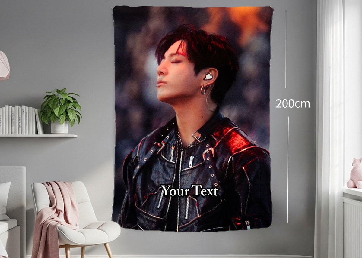 Jungkook Hanging Tapestry | Bantan Boys | Personalized Wall Art | Polyester Fabric | Ship Flag Banner