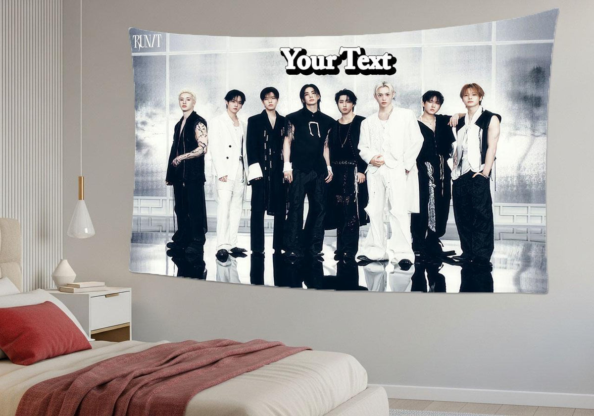 Stray Kids Hanging Tapestry | Run It | Personalized Wall Art | Polyester Fabric | Ship Flag Banner