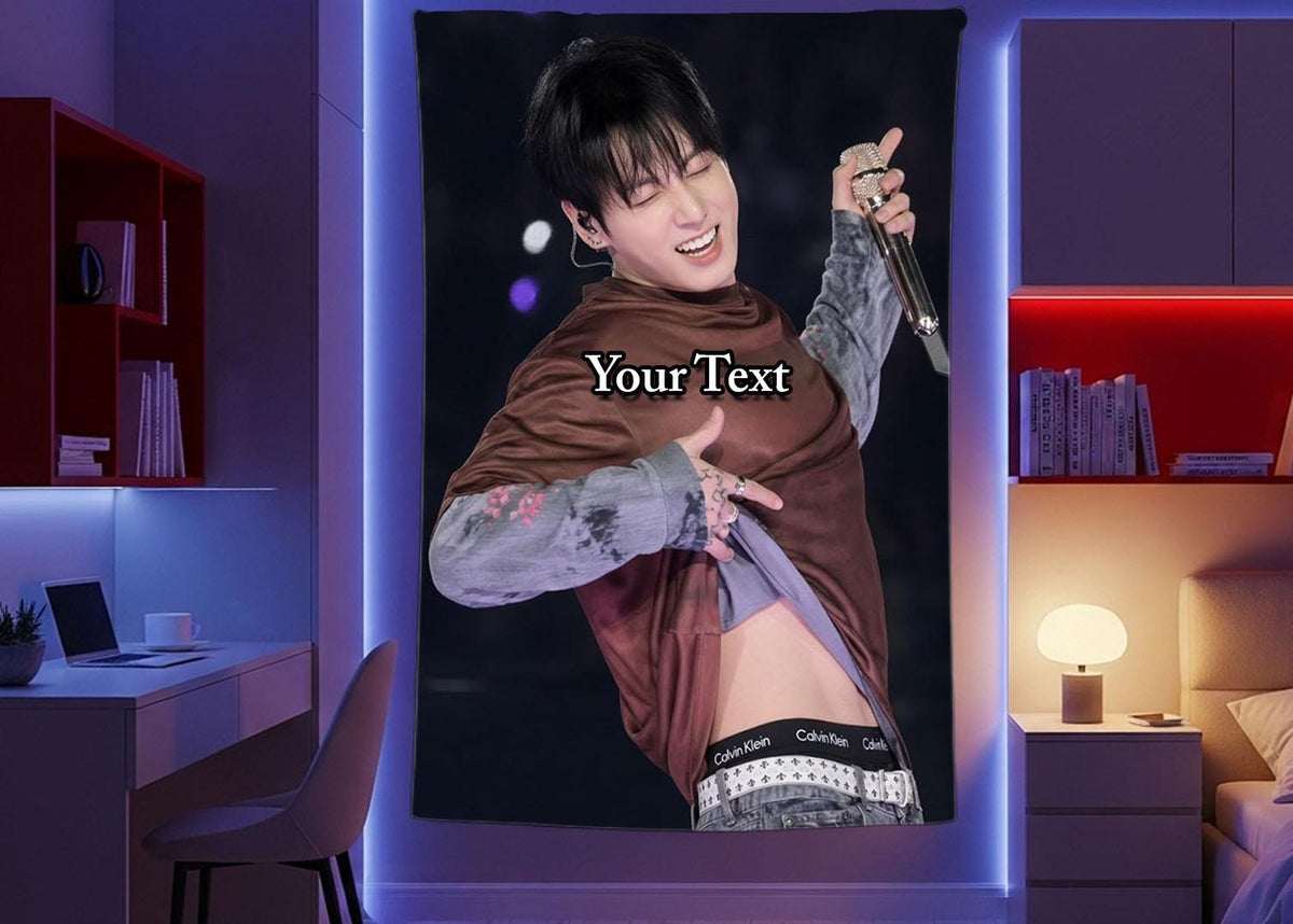 Jungkook Hanging Tapestry | Bantan Boys | Personalized Wall Art | Polyester Fabric | Ship Flag Banner