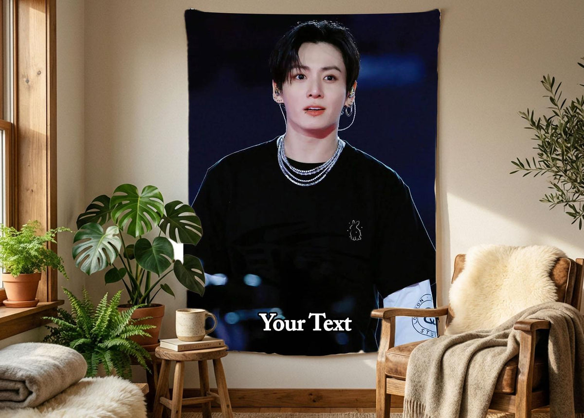 Jungkook Hanging Tapestry | Bantan Boys | Personalized Wall Art | Polyester Fabric | Ship Flag Banner