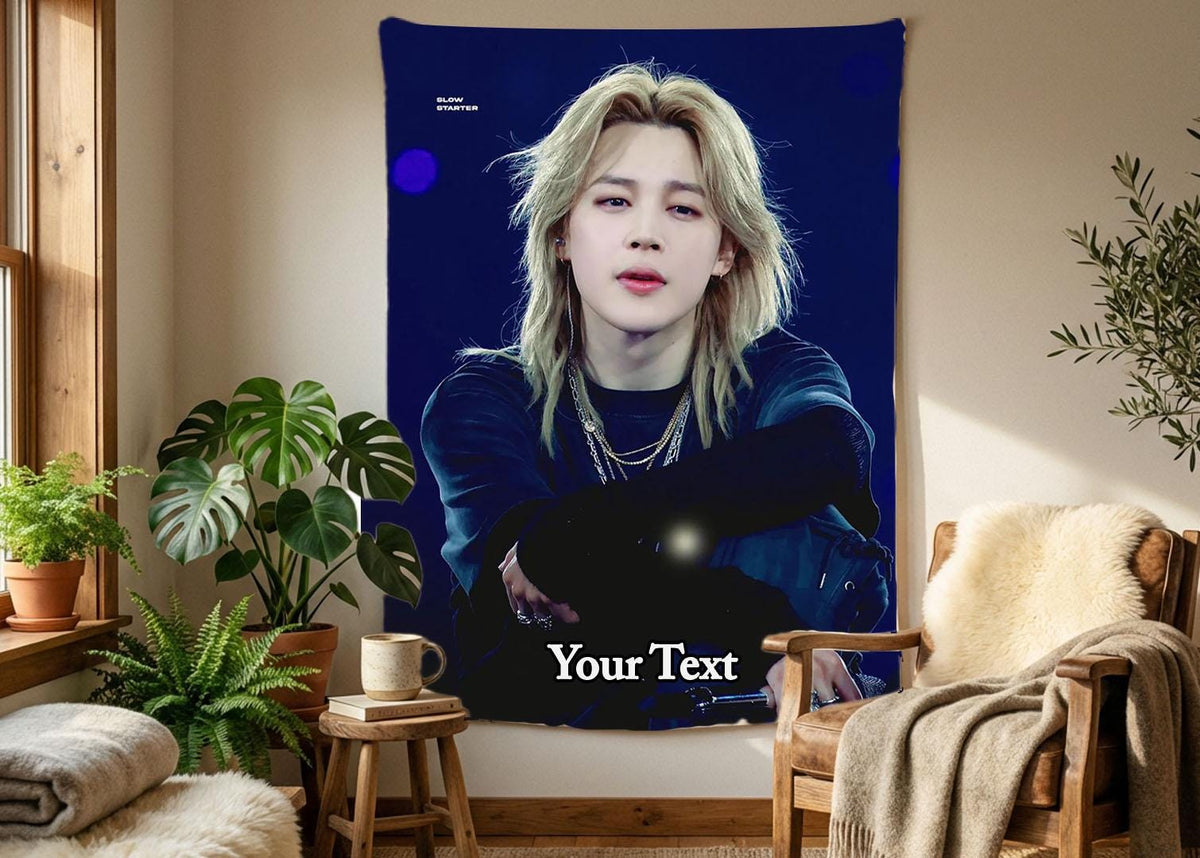 Jimin Hanging Tapestry | Bantan Boys | Personalized Wall Art | Polyester Fabric | Ship Flag Banner