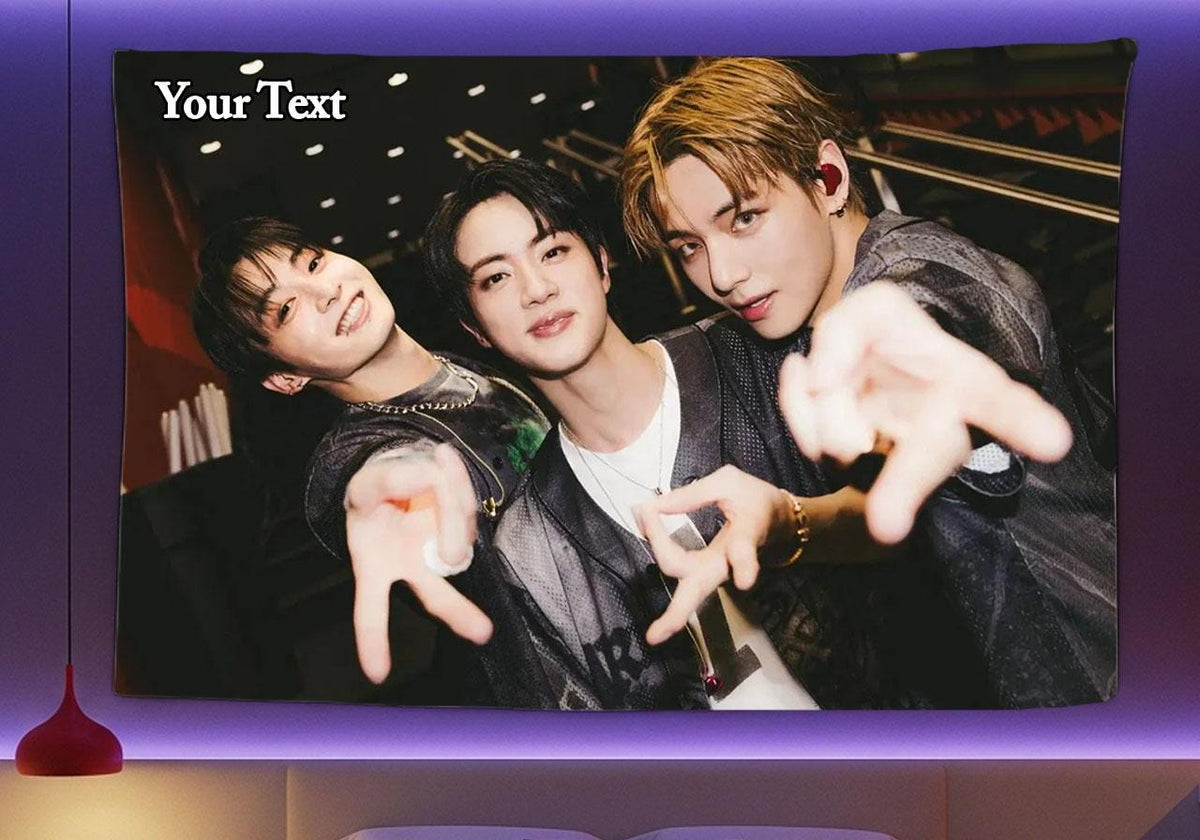 Bangtan Hanging Tapestry | BTS | Personalized Wall Art | Polyester Fabric | Ship Flag Banner