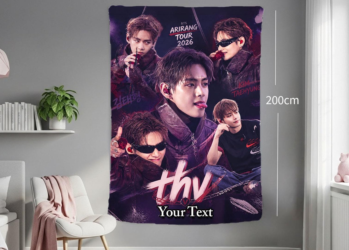 Taehyung Hanging Tapestry | Bantan Boys | Personalized Wall Art | Polyester Fabric | Ship Flag Banner