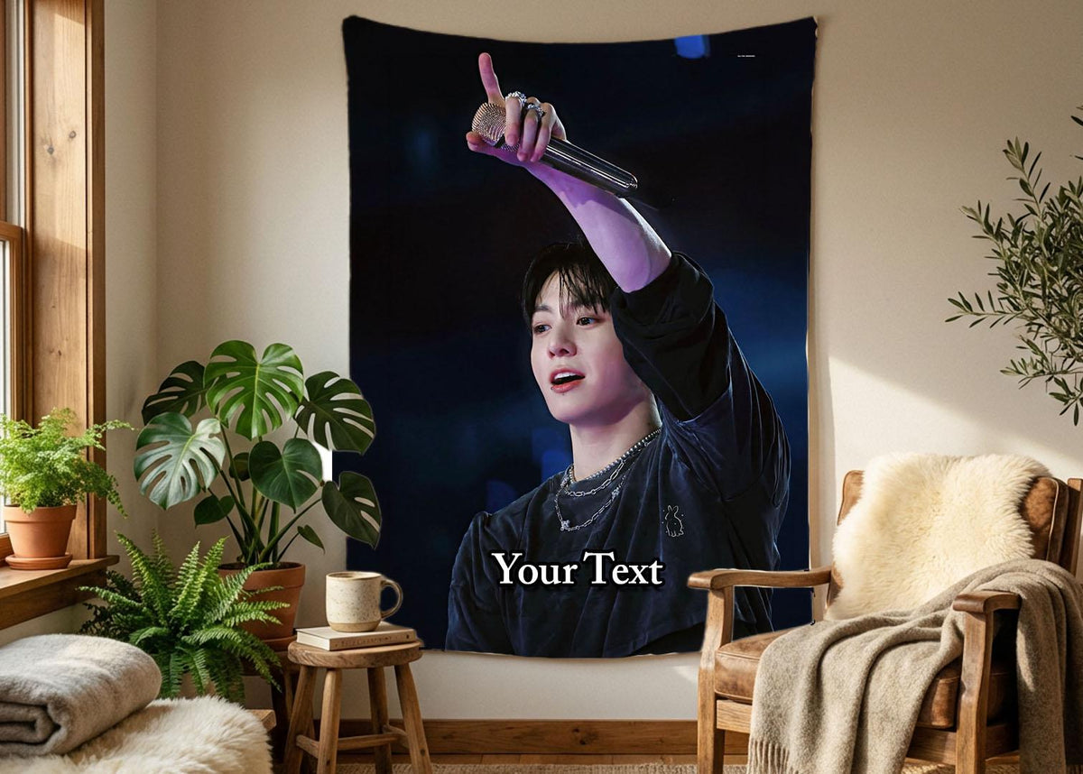 Jungkook Hanging Tapestry | Bantan Boys | Personalized Wall Art | Polyester Fabric | Ship Flag Banner
