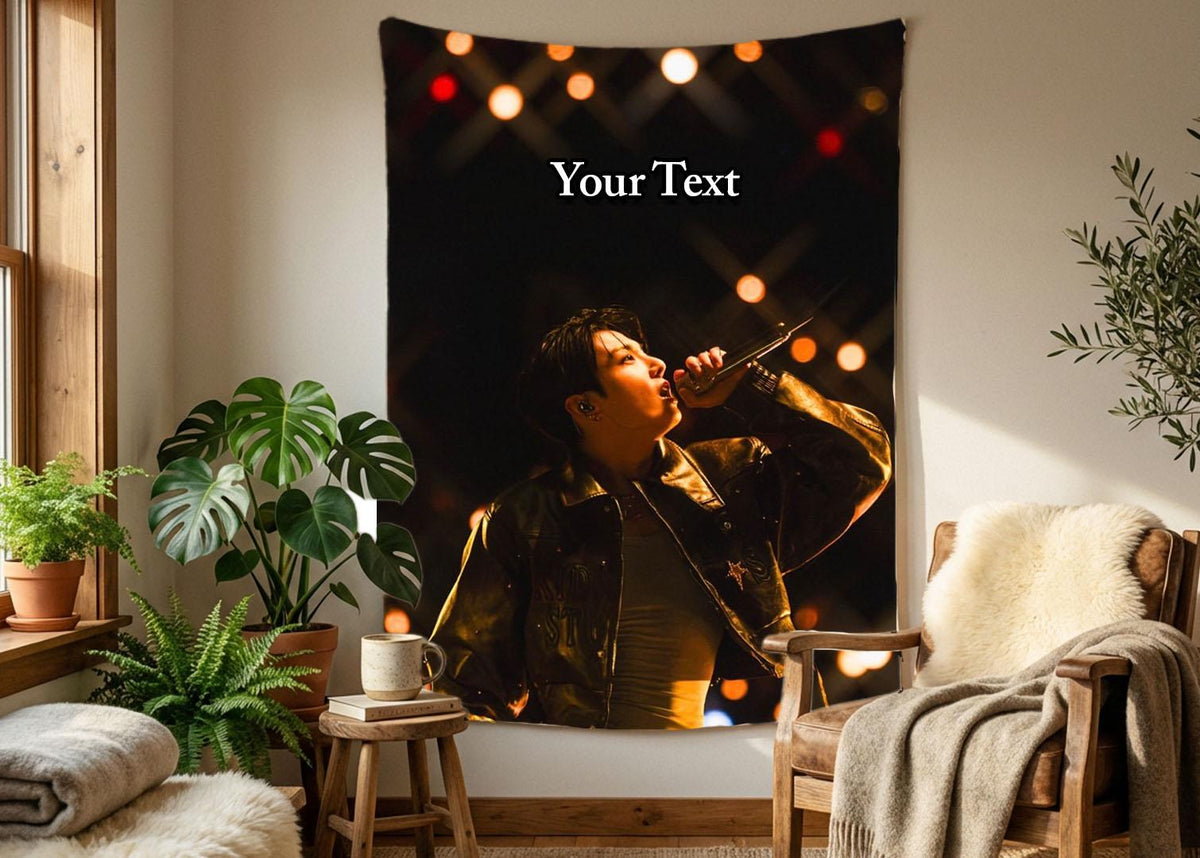Jungkook Hanging Tapestry | Bantan Boys | Personalized Wall Art | Polyester Fabric | Ship Flag Banner