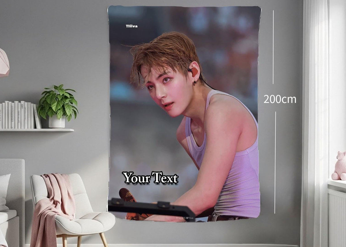 Taehyung Hanging Tapestry | Bantan Boys | Personalized Wall Art | Polyester Fabric | Ship Flag Banner
