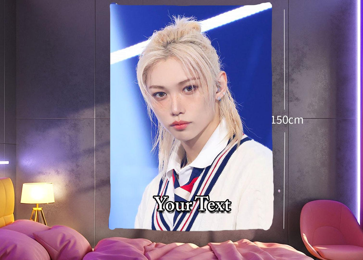 Felix Hanging Tapestry | Stray Kids | Personalized Wall Art | Polyester Fabric | Ship Flag Banner