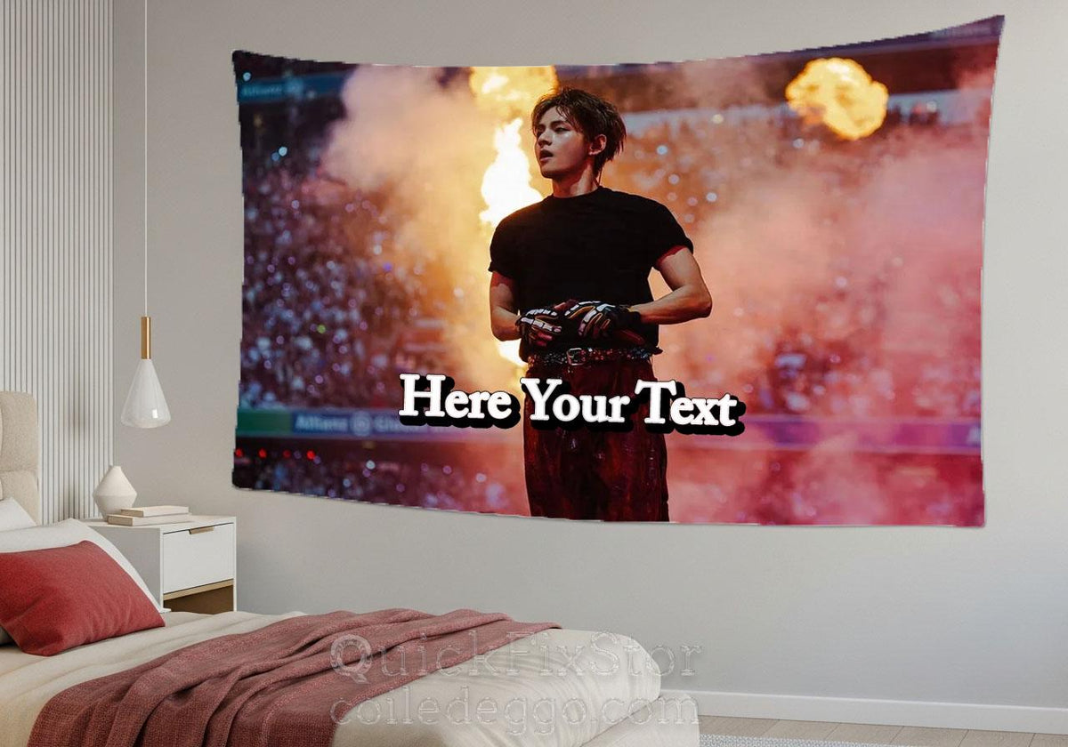 Taehyung Hanging Tapestry | Bantan Boys | Personalized Wall Art | Polyester Fabric | Ship Flag Banner