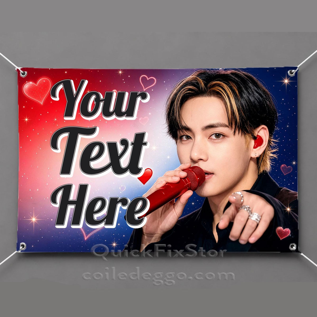 Taehyung Birthday Wall Banner | Custom Fan Tapestry | K-Pop Room Decor, Dorm Decor & Gift