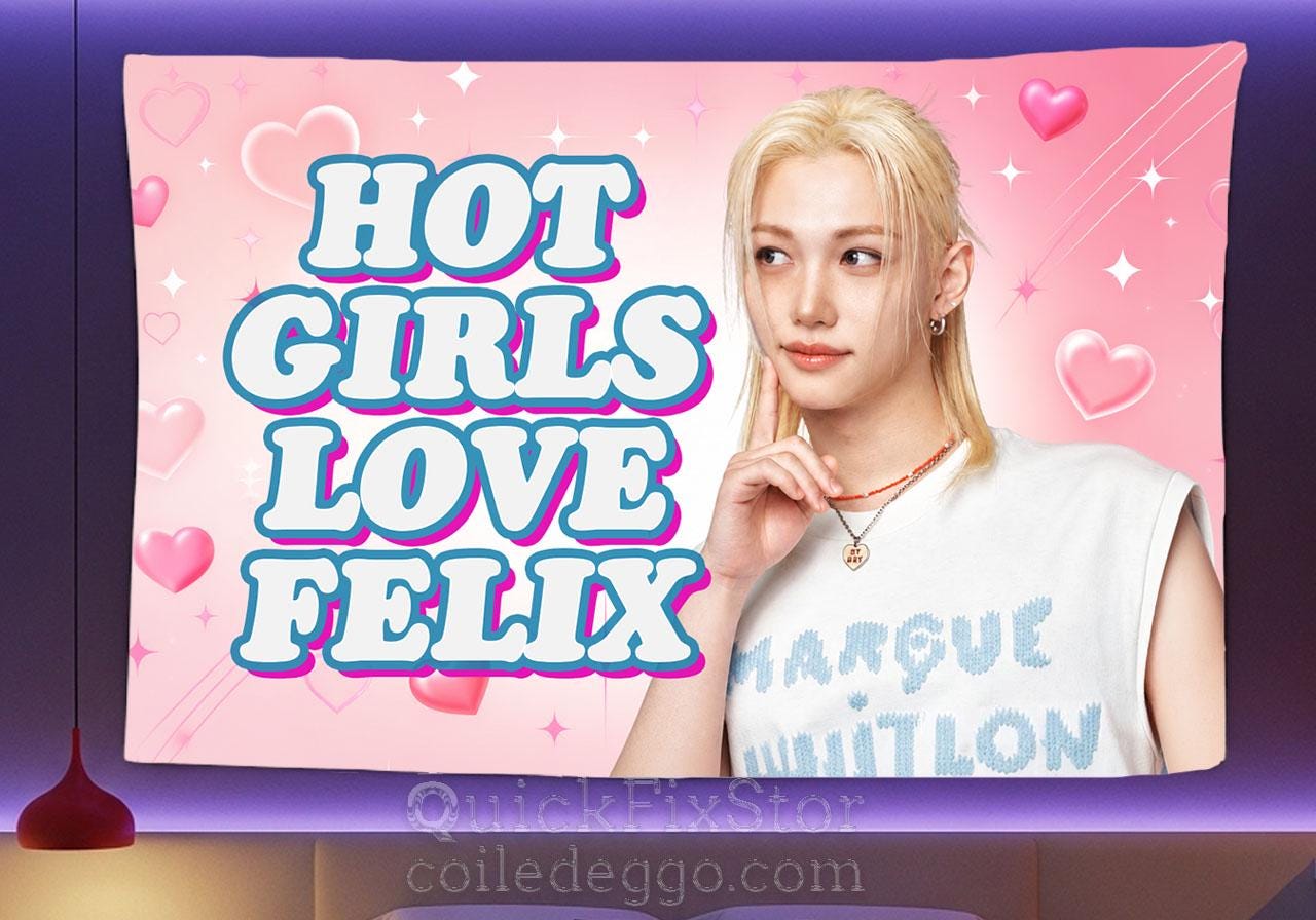 Felix Hanging Tapestry | Stray Kids | Personalized Wall Art | Polyester Fabric | Ship Flag Banner