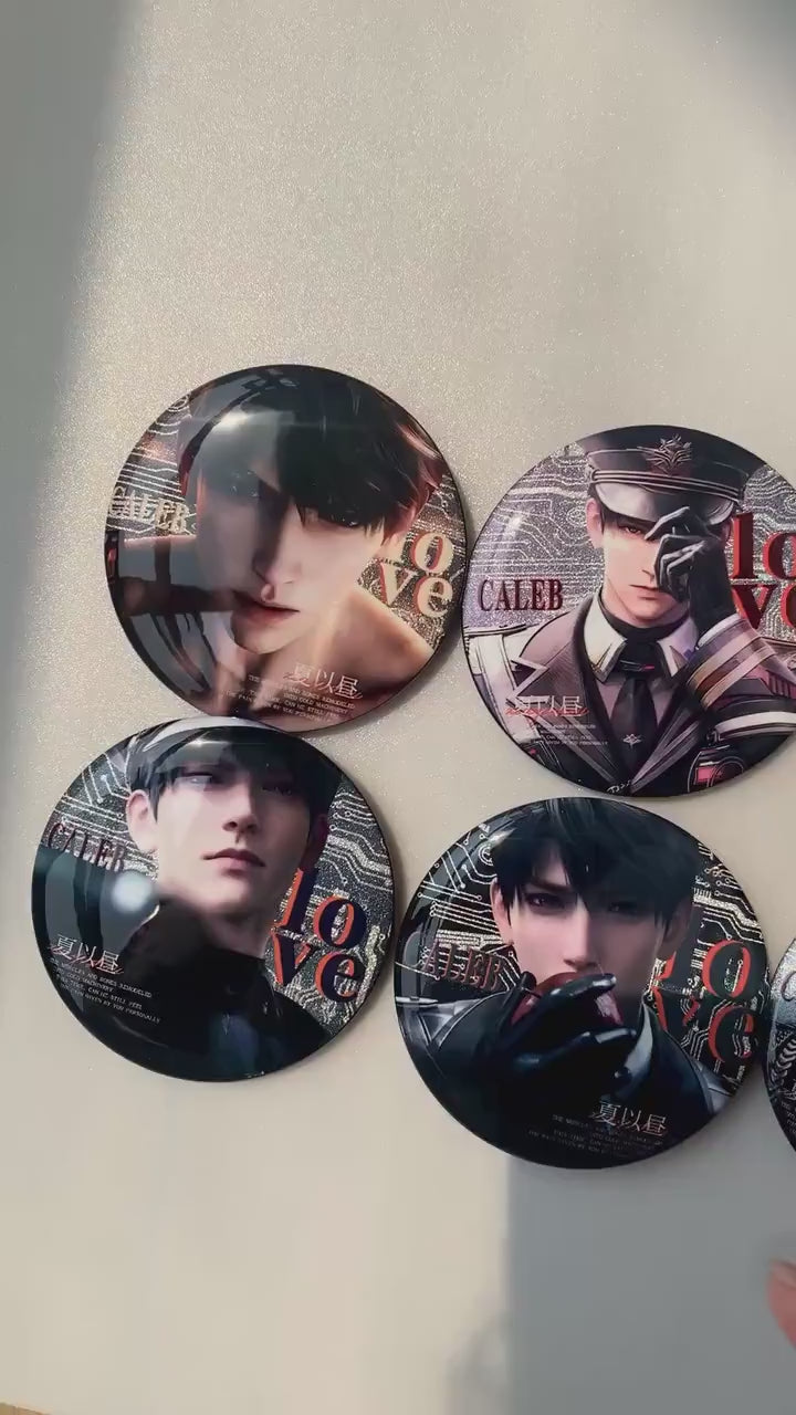 Badges of Caleb 6pcs - Love and Deepspace Caleb Qinche Xavier Rafayel Zayne Otome gamer Ita bag gift C378