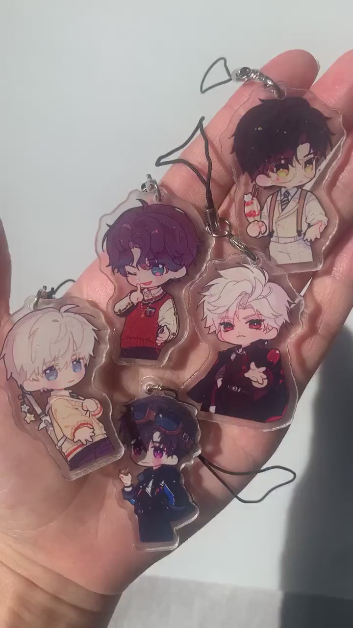 Chibi keychains! Love and Deepspace Sylus Xavier Rafayel Zayne Caleb Otoge gamer gift C222