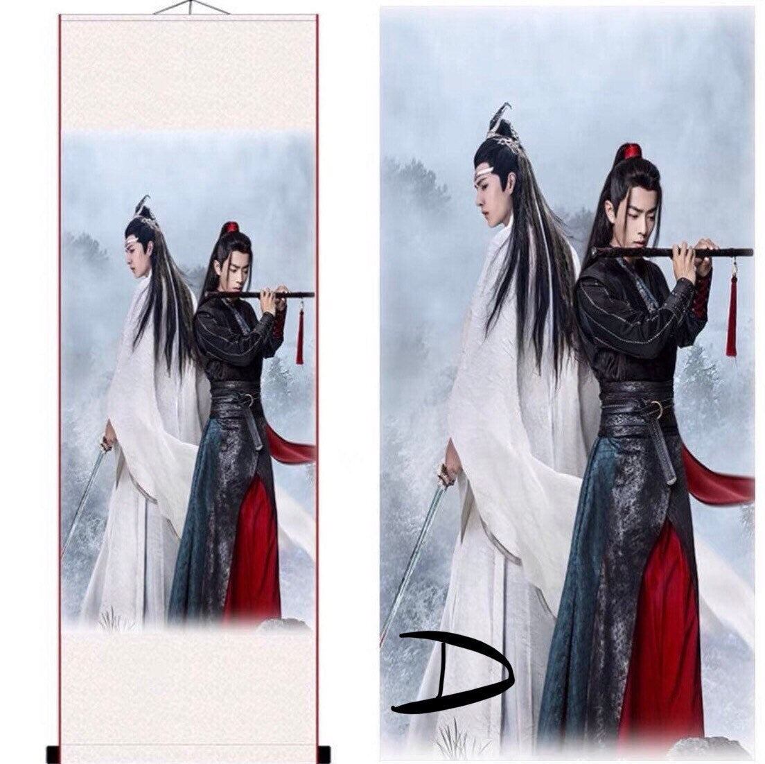 MDZS wall scroll art - anime fabric poster Tapestry print art Wei Wuxian Lan Wangji Mo Dao Zu Shi fan gift yibo xiao zhan Chen Qin 陈情令 C032