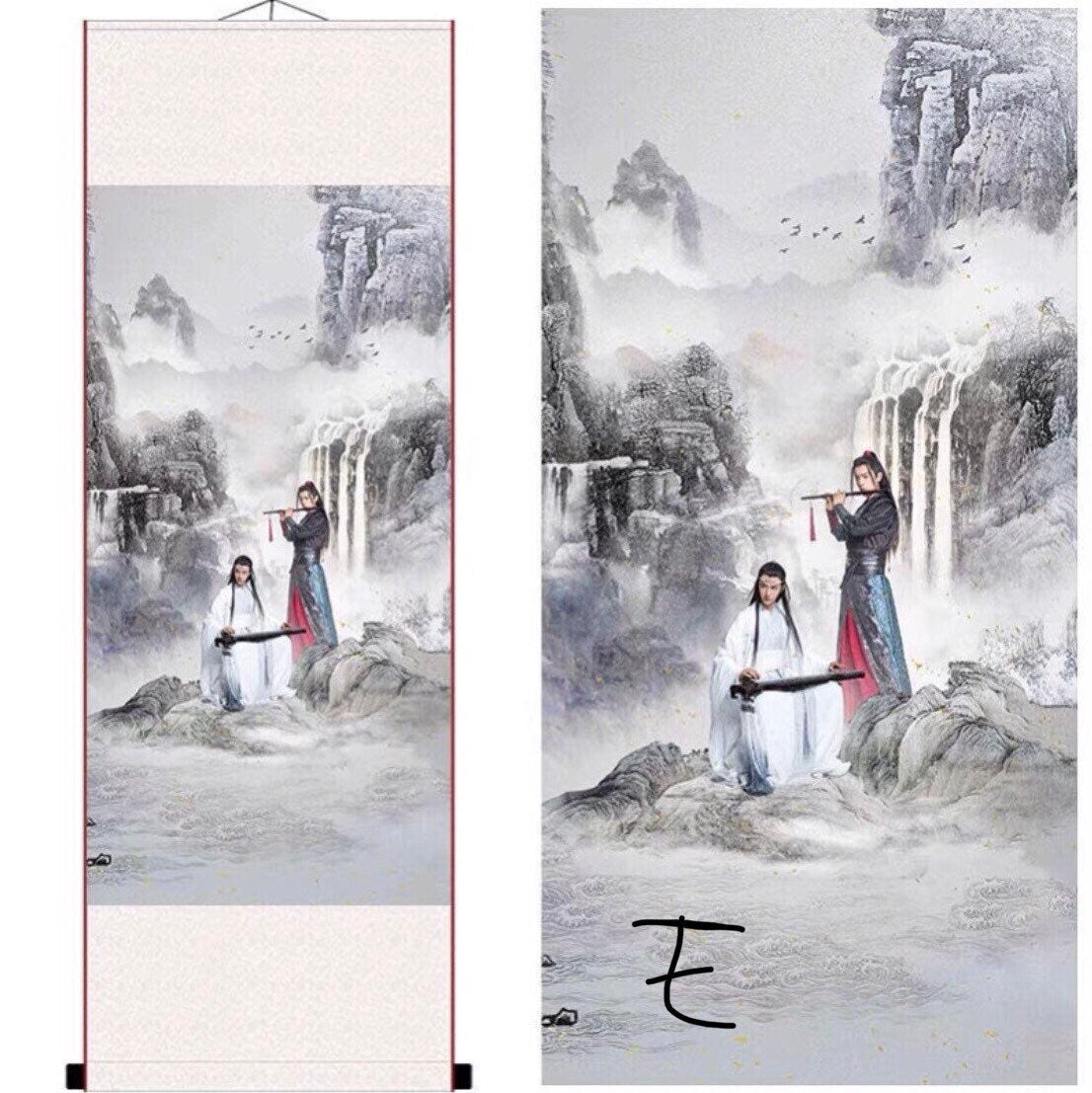 MDZS wall scroll art - anime fabric poster Tapestry print art Wei Wuxian Lan Wangji Mo Dao Zu Shi fan gift yibo xiao zhan Chen Qin 陈情令 C032