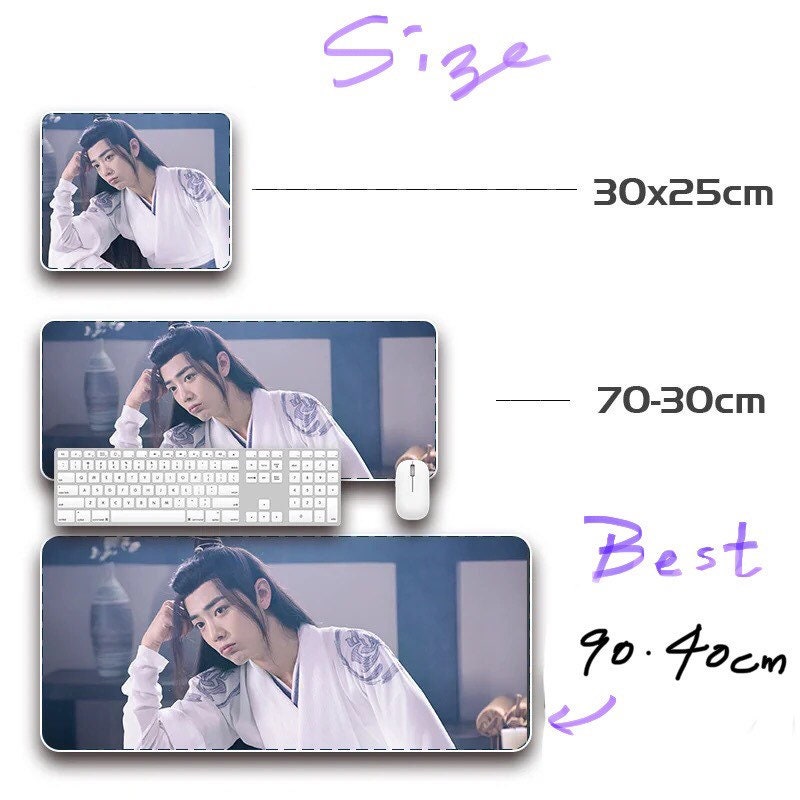 Mo Dao Zu Shi desk pad- wangxian Non-Slip PU Leather Desk Mat - blotter MDZS Wei Wuxian Lan Wangji master of diabolism yaoi Anime gift 陳情令