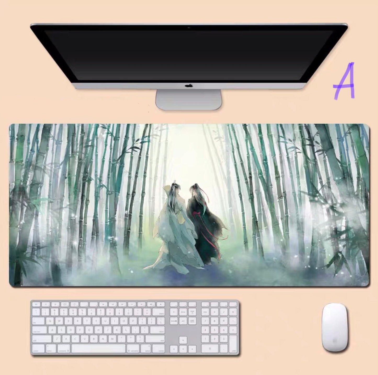 Mo Dao Zu Shi desk pad- wangxian Non-Slip PU Leather Desk Mat - blotter MDZS Wei Wuxian Lan Wangji master of diabolism danmei gift 陳情令 C048
