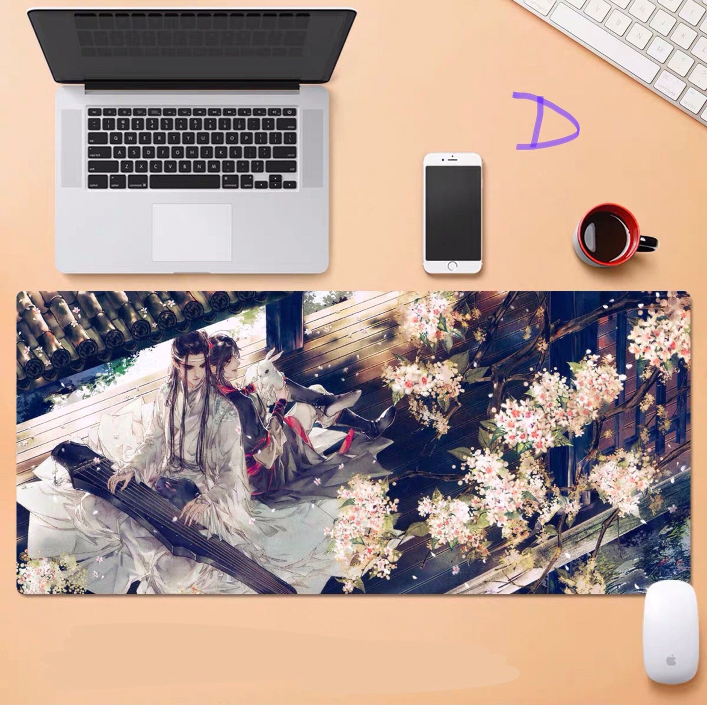 Mo Dao Zu Shi desk pad- wangxian Non-Slip PU Leather Desk Mat - blotter MDZS Wei Wuxian Lan Wangji master of diabolism danmei gift 陳情令 C048