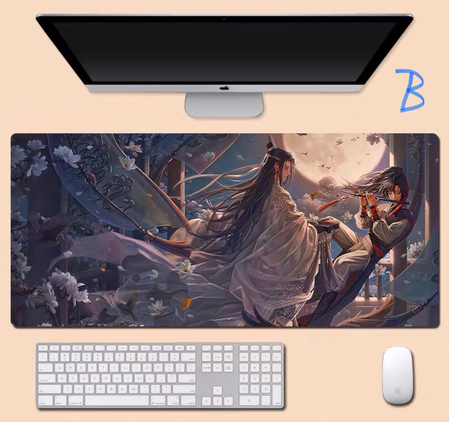 Mo Dao Zu Shi desk pad- wangxian Non-Slip PU Leather Desk Mat - blotter MDZS Wei Wuxian Lan Wangji master of diabolism yaoi danmei 陳情令 C055