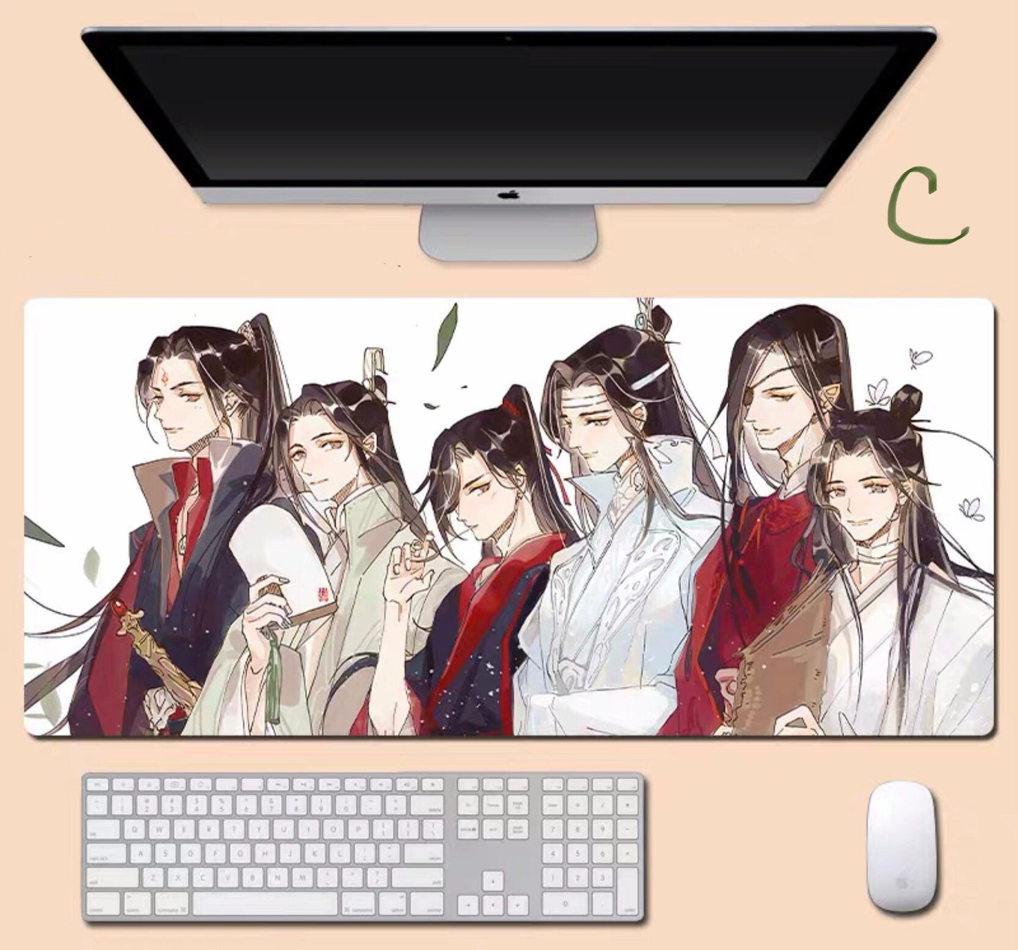 MXTX universe desk pad- mdzs tgcf non slip PU leather desk mat - blotter Hua Cheng Xie Lian Wei Wuxian Lan Wangji scumbag system gift C058