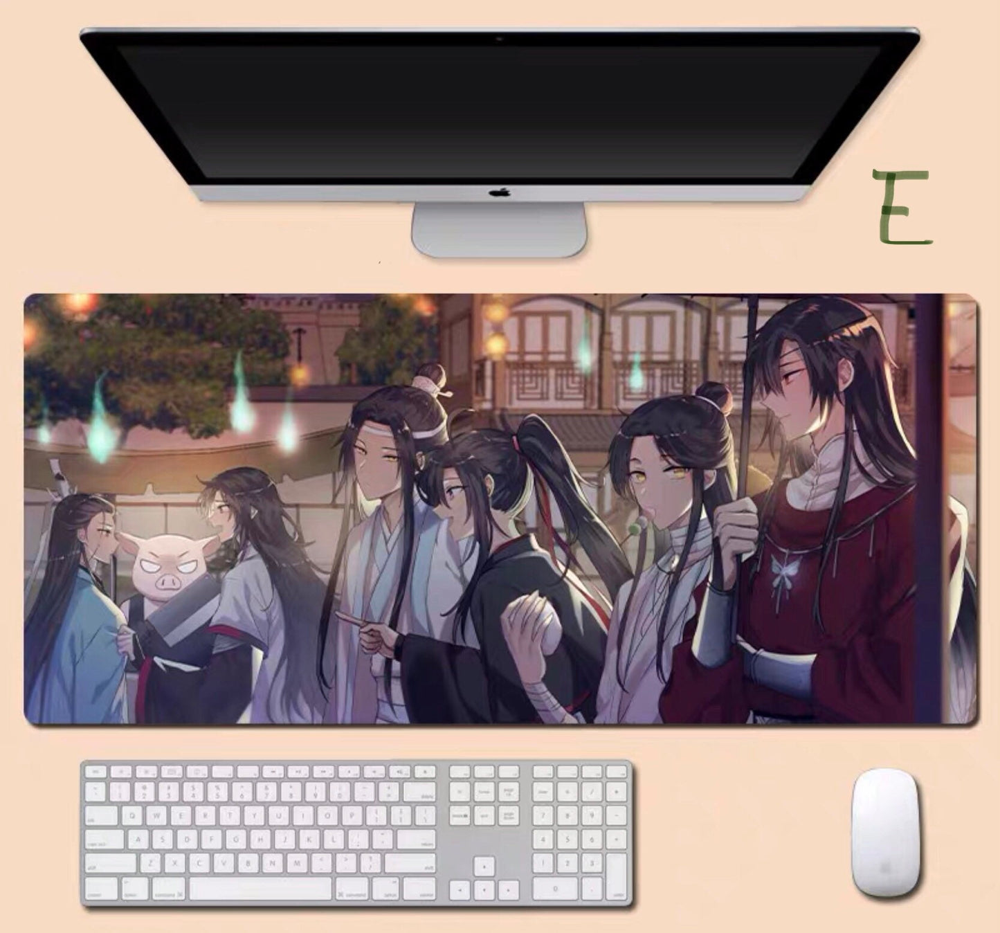MXTX universe desk pad- mdzs tgcf non slip PU leather desk mat - blotter Hua Cheng Xie Lian Wei Wuxian Lan Wangji scumbag system gift C058
