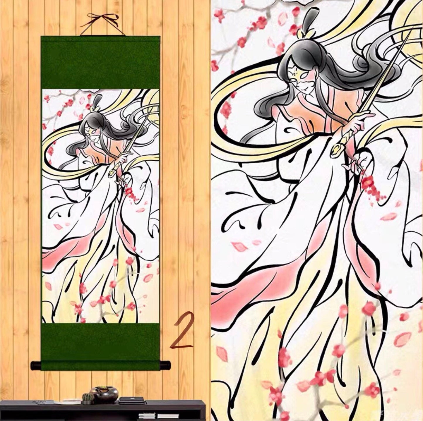 TGCF wall scroll art - fabric poster Tapestry print BL yaoi anime fan gift Tian Guan Ci Fu Xie Lian Huacheng Heaven Official’s blessing C084