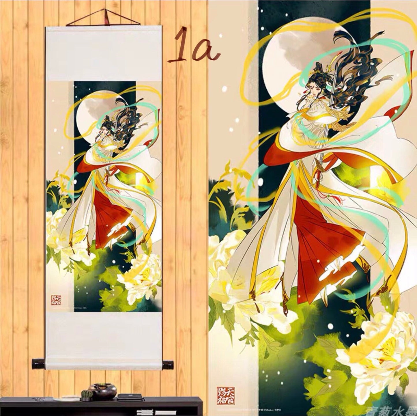 TGCF wall scroll art - fabric poster Tapestry print BL yaoi anime fan gift Tian Guan Ci Fu Xie Lian Huacheng Heaven Official’s blessing C084