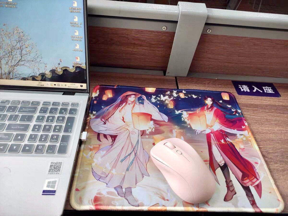 Tian Guan Ci Fu desk pad- TGCF non slip PU leather mouse pad - blotter Hua Cheng Xie Lian MXTX Anime gift Heaven Officials Blessing