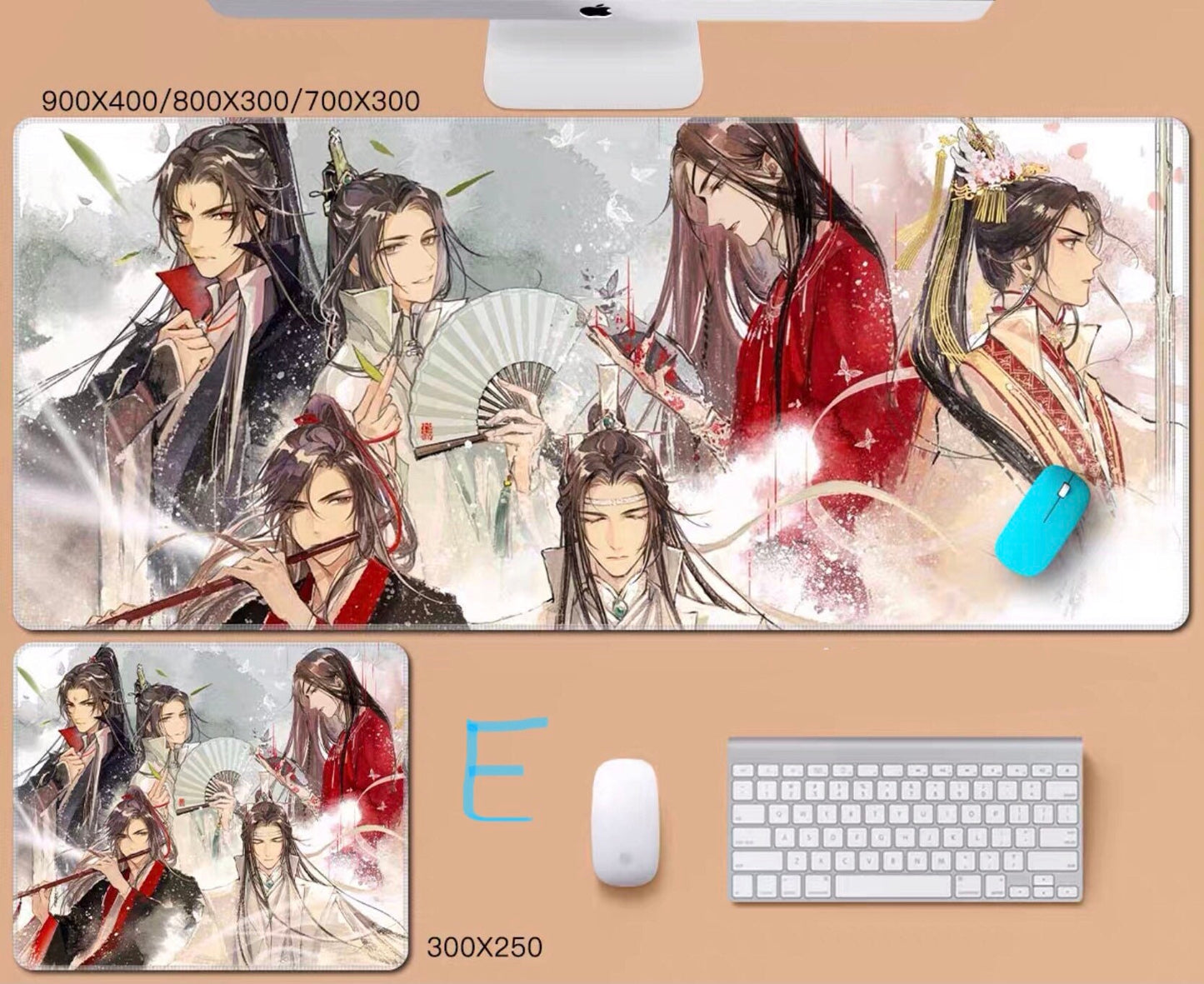 Tian Guan Ci Fu desk pad- TGCF non slip PU leather mouse pad - blotter Hua Cheng Xie Lian MXTX Anime gift Heaven Officials Blessing C094